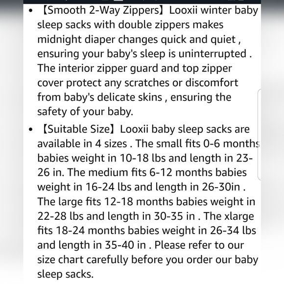 NWT Loxxii Baby Sleep Sack 18/24M Blush W/Double Zipper - Picture 5 of 11